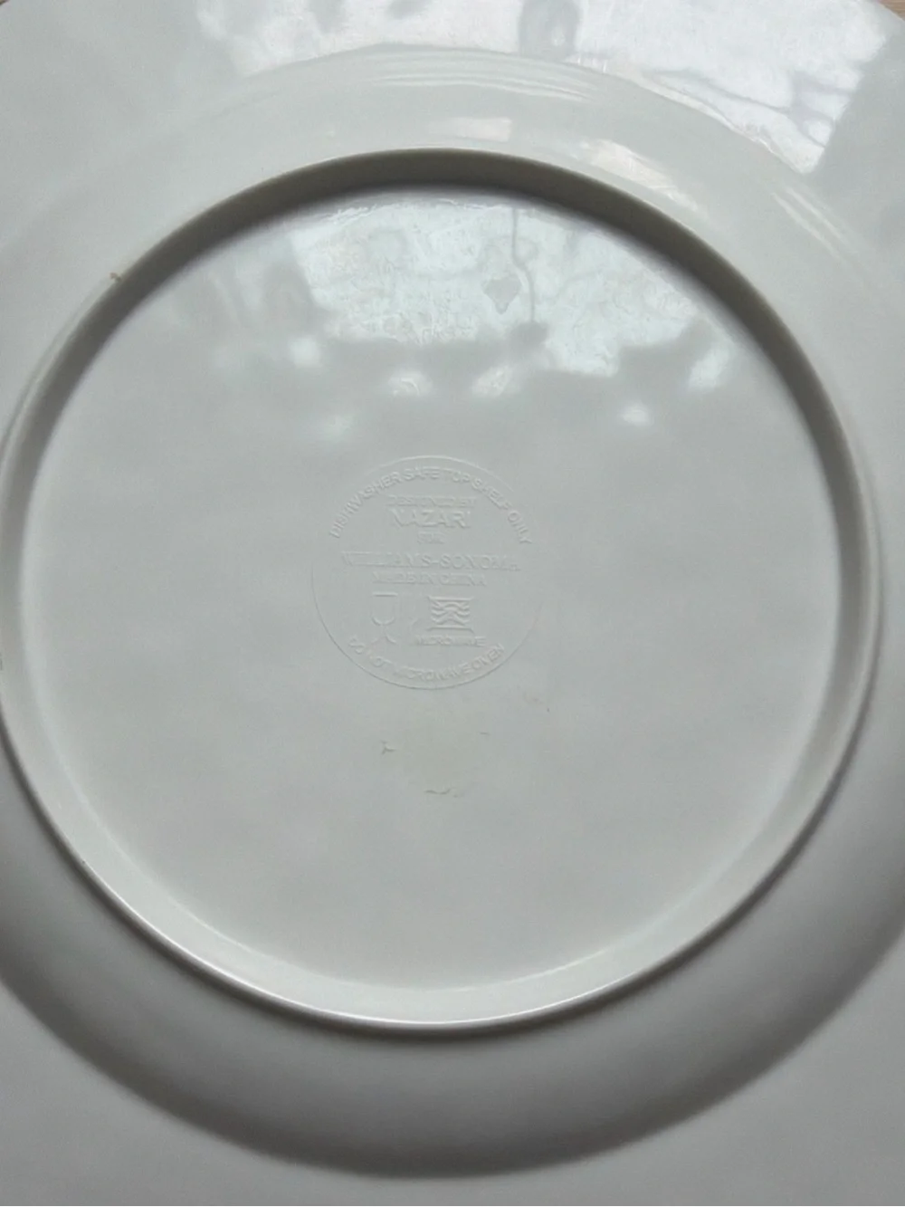 Rare Set of 4 Mixed Williams Sonoma Melamine Nazari Salad Plates 8.75”